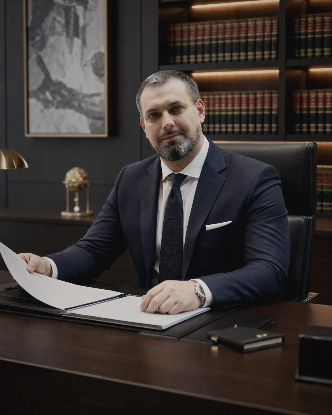 Pavel Arutyunyan with case documents